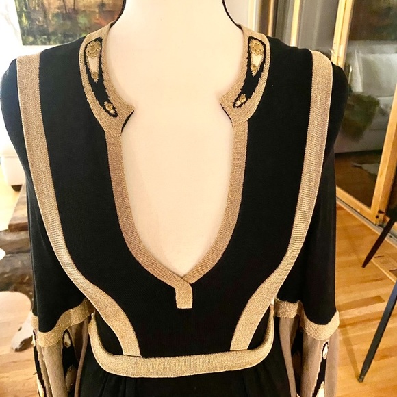 TEMPERLEY LONDON— Size 6 , Black & Gold Silk Knit Dress — GORGEOUS! 😍 - Picture 13 of 17